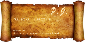 Pulszky Jusztus névjegykártya